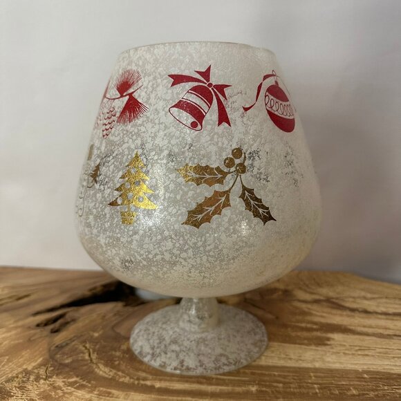 West Virginia Glass - Frosted - Confetti Splatter - Large Snifter - Christmas - Picture 2 of 9